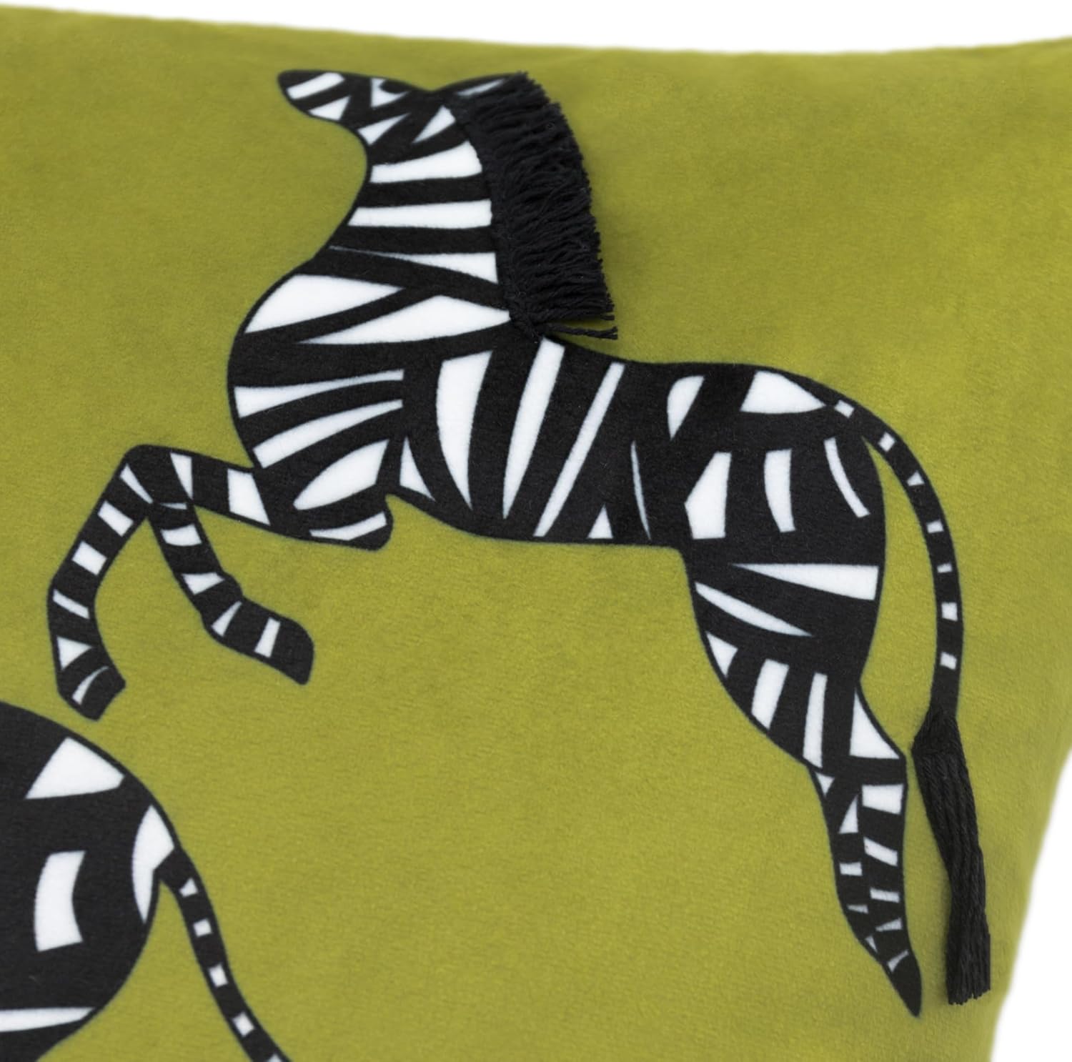 KINGROSE Printing Zebra Throw Pillow Cover Decorative Pillow Case Long Black Tail for Living Room Bed Sofa Home 18 x 18 Inches Green