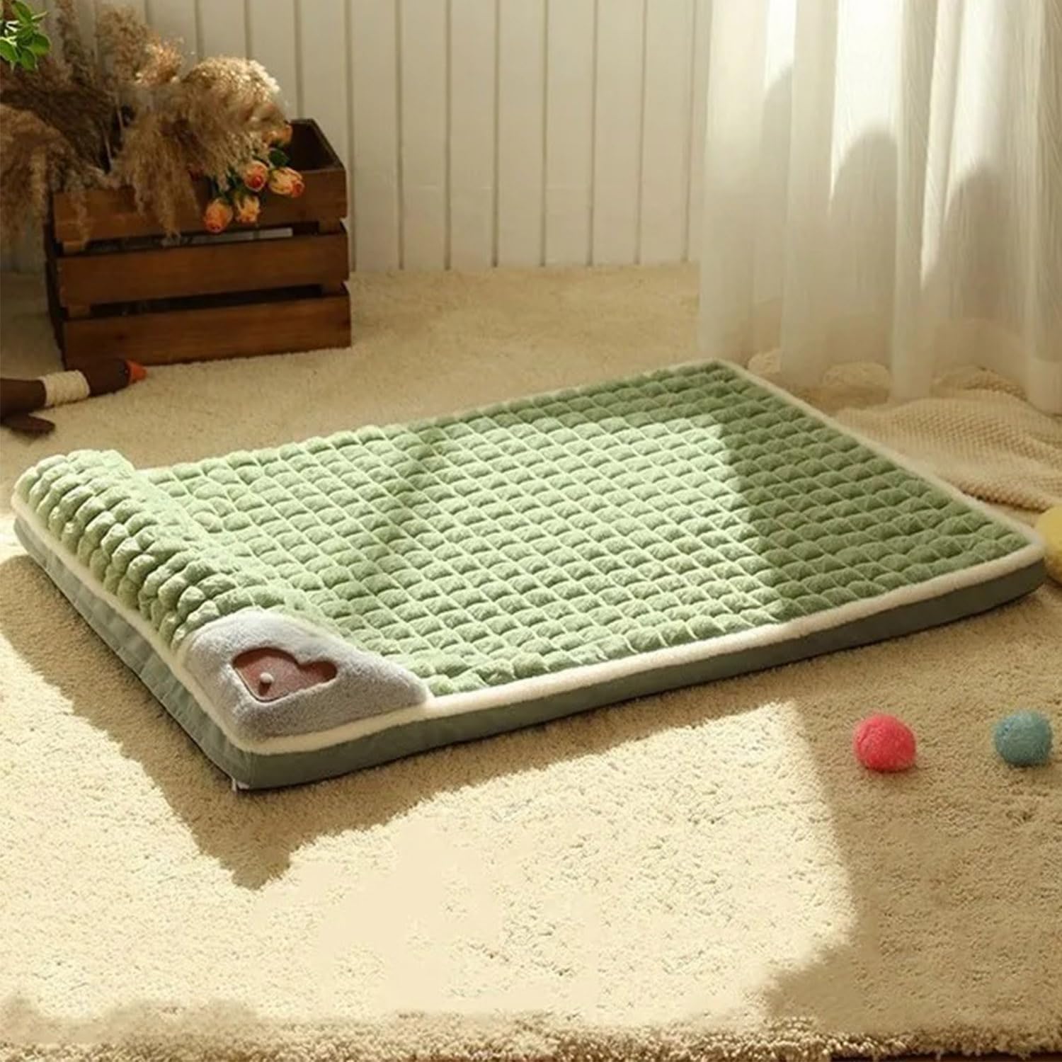 Generisch Orthopädisches Hundekissen für Kleine & Mittelgroße Hunde - Waschbar, rutschfest mit Hohem Rand - Abnehmbarer Bezug (Braun, S: 50×35 cm)