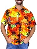 V.H.O. Funky Hawaiian Shirt, Shortsleeve, Surf, Orange, 3XL