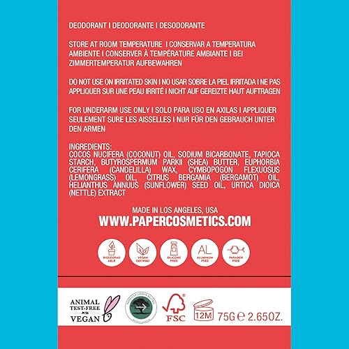Miniatura 8 de PAPR-Desodorante natural en embalaje de papel, desodorante vegano para hombres y mujeres, sin fragancia artificial, aluminio y libre de crueldad,