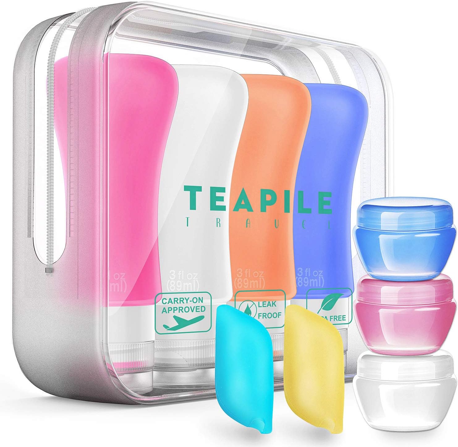 14 Pack Travel Bottles, TSA Approved Containers, 3oz Leak Proof Travel Accessories Toiletries