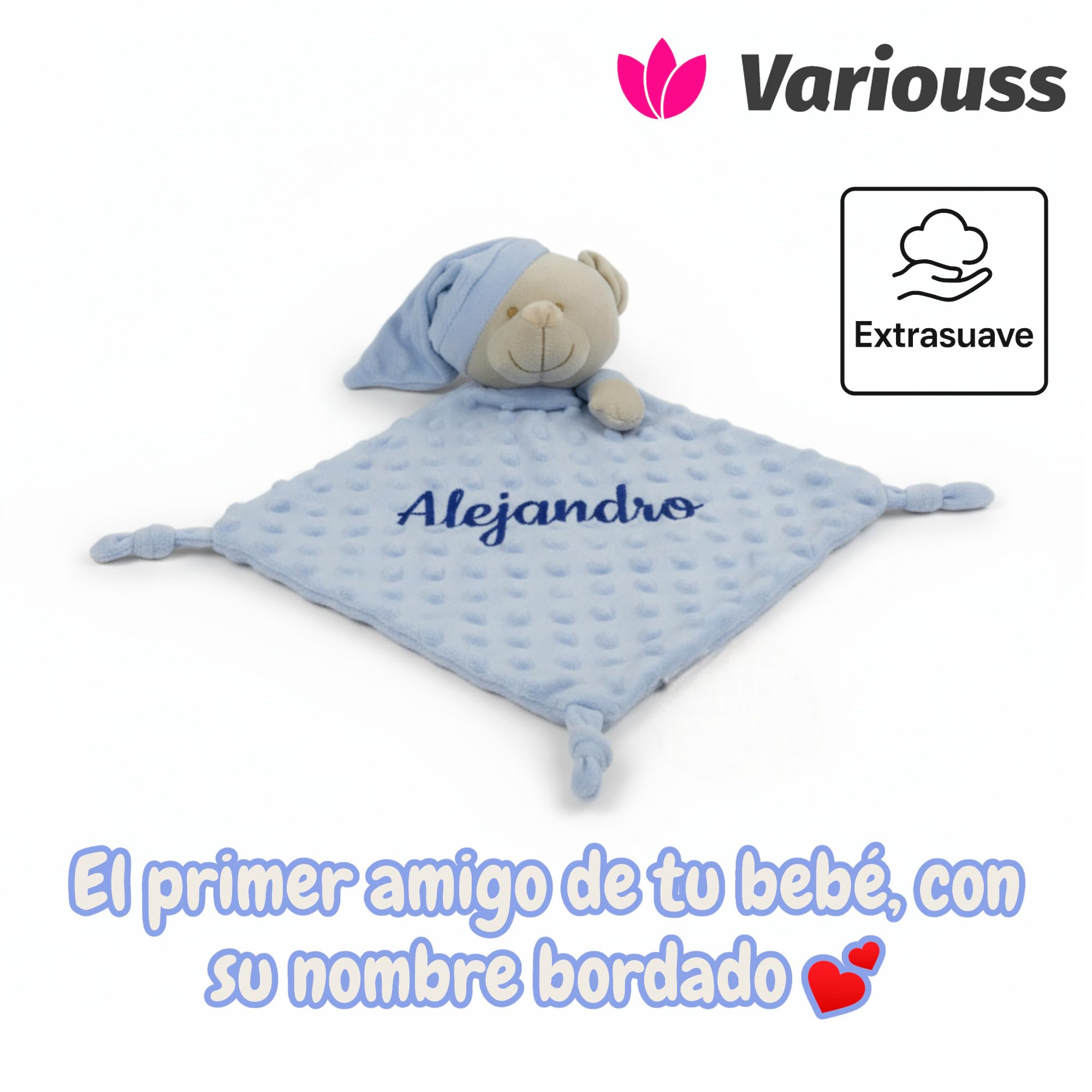 Variouss Dou Dou Personalizado para Bebé, Muñeco Dou Dou Atrapasueños, Regalo bebé con Nombre Bordado