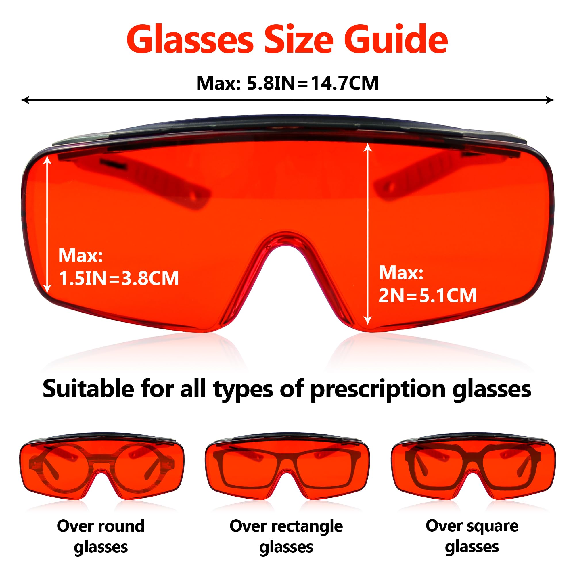 Professionelle 180-540nm Laserschutzbrille OD6+ für grüne Laser mit einer Wellenlänge von 532nm, UV/Violett und Blaulaserbrille, Laserschutzbrille für Lasergravur, Laseraufhellung, mit Schutzgläsern