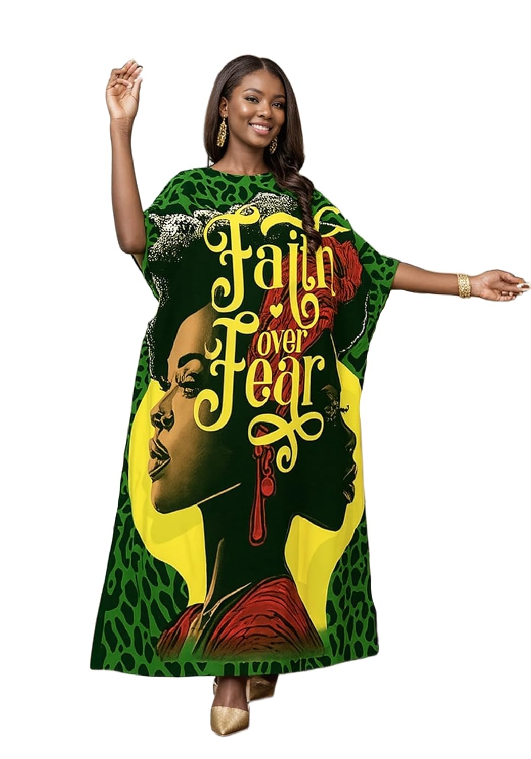 KARACHIC BY NF Women Kaftan Dress African Print Maxi Dresses for Casual wear Lounge Shopping Cover Up with
