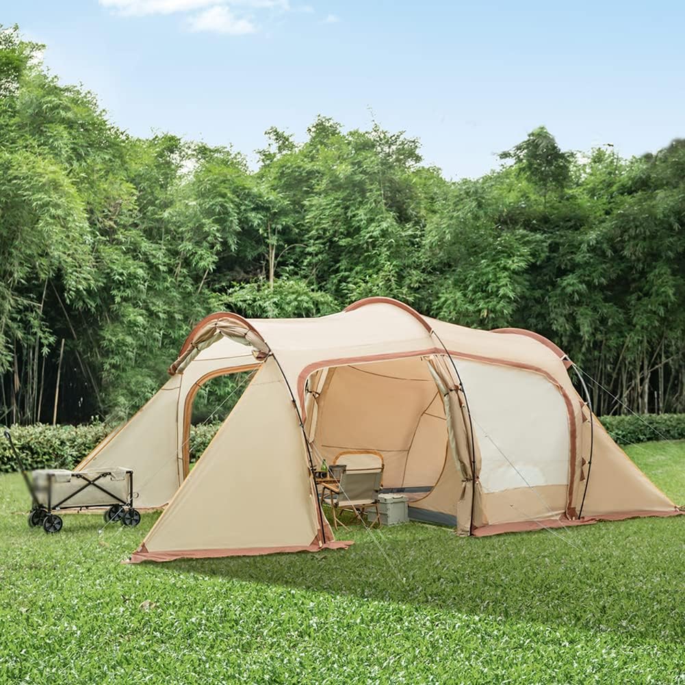 簡単設営⭐️キャビンテント 4人用 大空間 キャンプテント 簡単設営 防水加工 Amazon.co.jp: UNP キャビンテント 4人用 大空間 キャンプテント