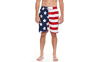 Men's Barracuda Swim Trunks: Celebrate Independence with Patriotic Style