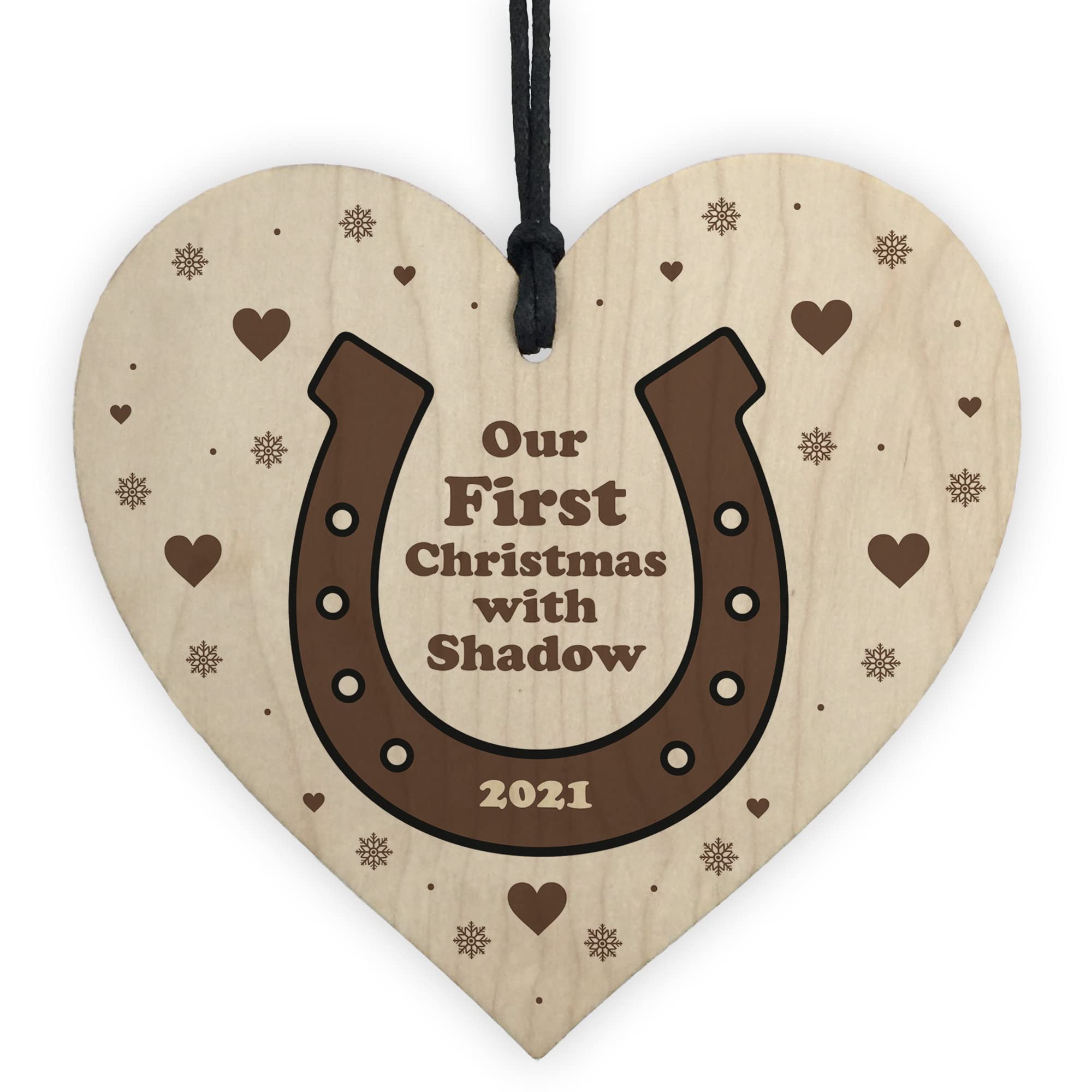 RED OCEAN Our First Christmas With Horse Personalised Christmas Decoration Horse Lover Gift