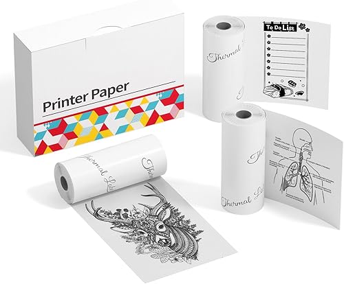 Mini papel adhesivo, papel térmico autoadhesivo blanco compatible con M02M02 ProM02SM03, impresora móvil de bolsillo Bluetooth, papel de impresora disponible en Yaxa Peru