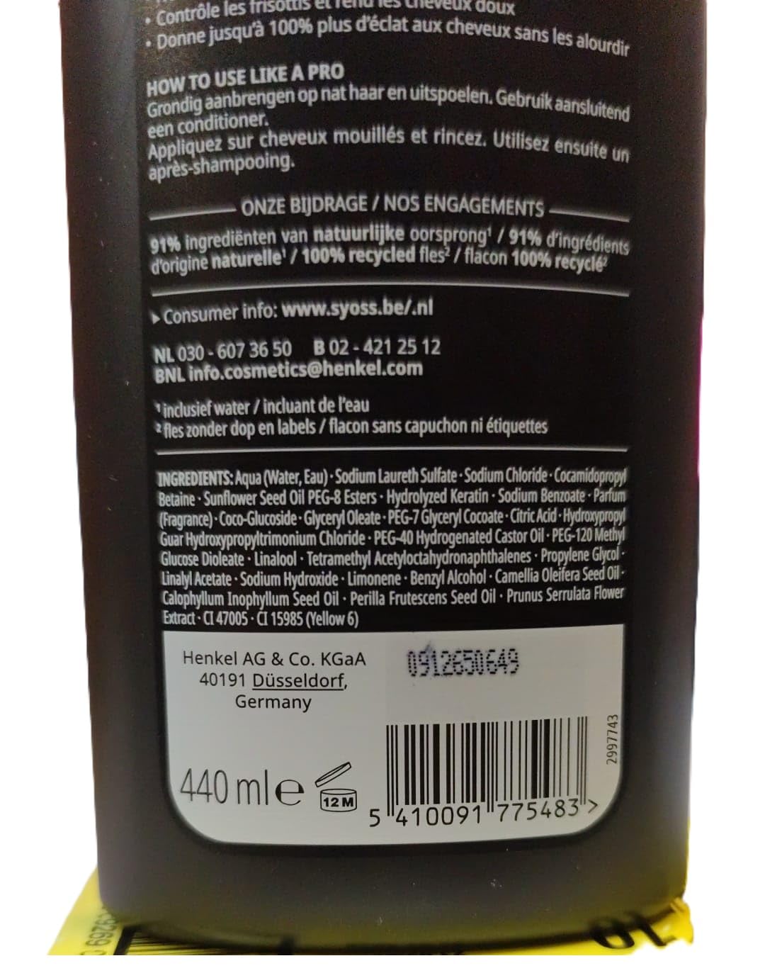 Syoss Lot de 6 shampoings Oleo Intense pour cheveux secs et ternes 440 ml