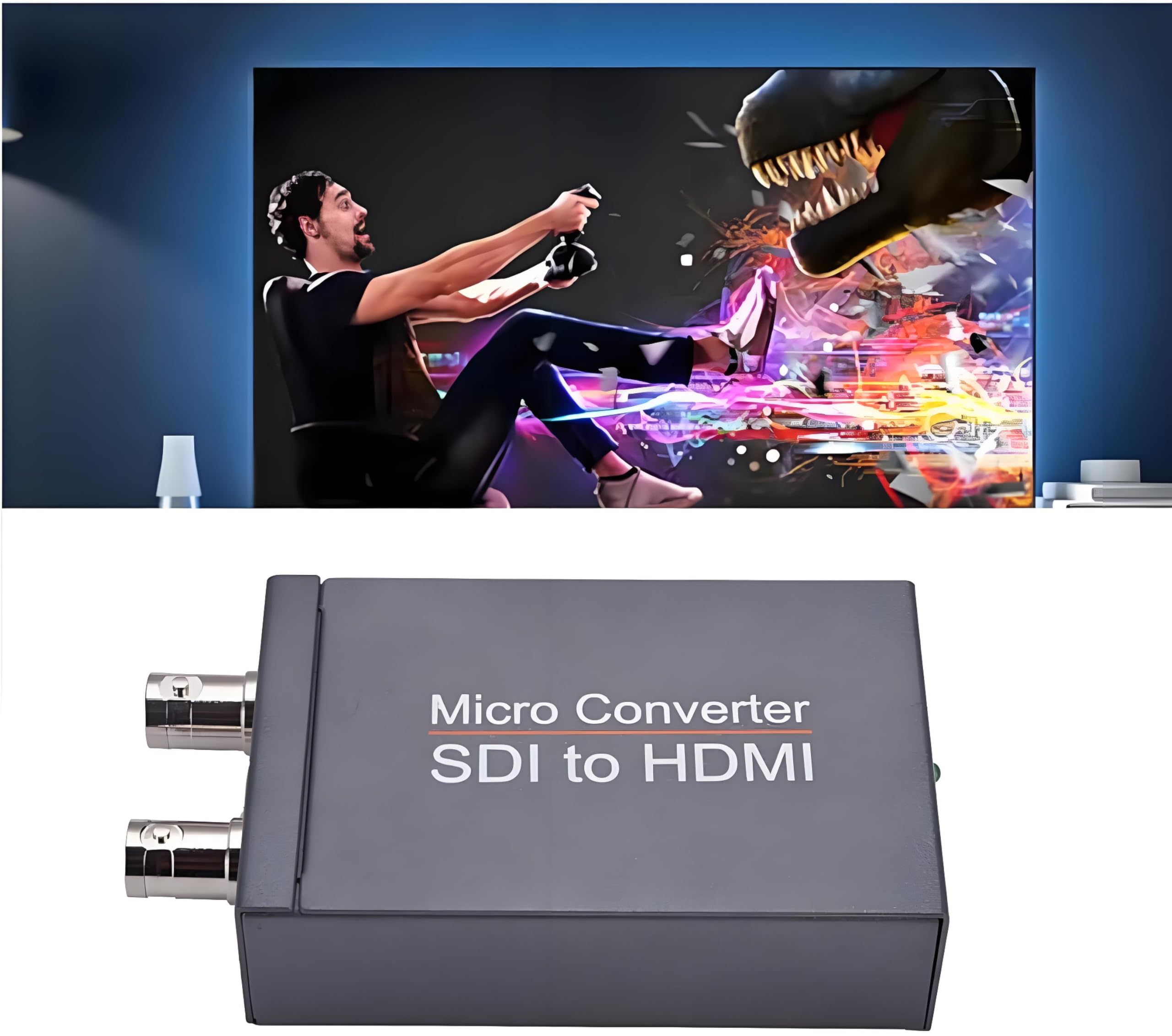 Queen.Y Convertidor 3G-SDI a HDMI 1080P con Salida Loopout | Transmisión rápida de señal, entrada y salida HD, fuente de alimentación incluida