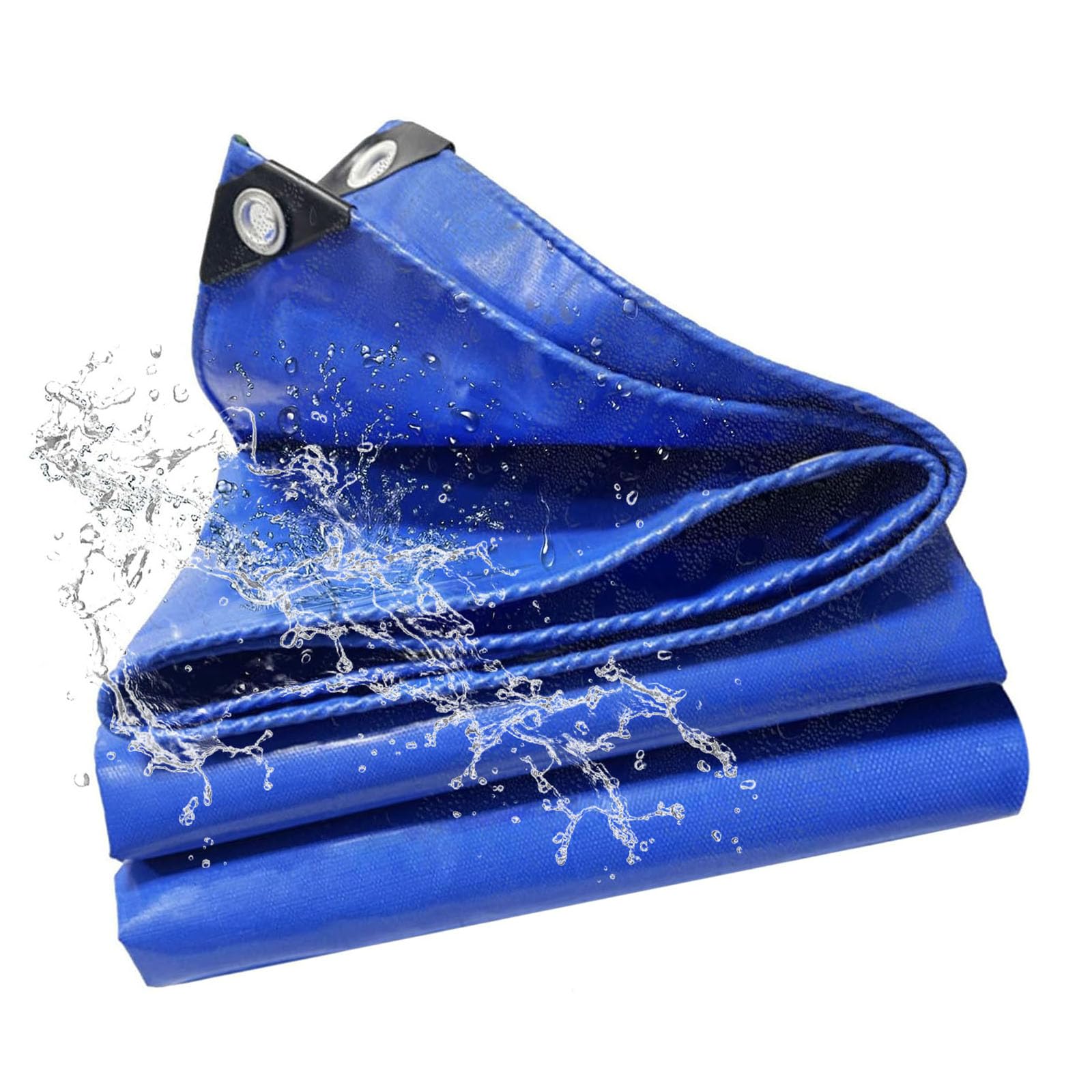 Lona de protección con ojales y cuerda 130 x 260 cm toldo impermeable exterior azul