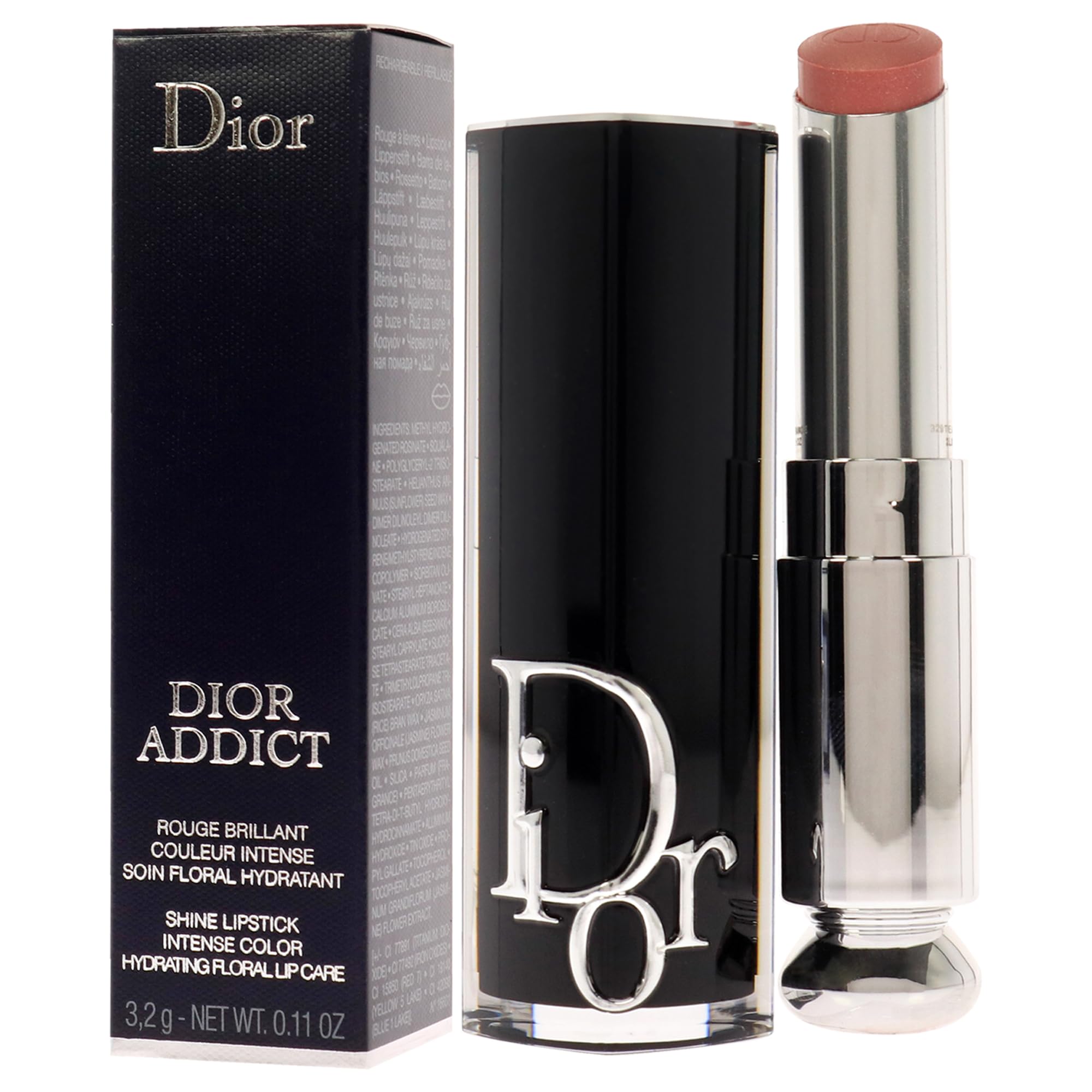 DIOR Addict Shine Lipstick Intense Color Hydrating Floral Lip Care No.329 Tie & Dior (3.2 g)