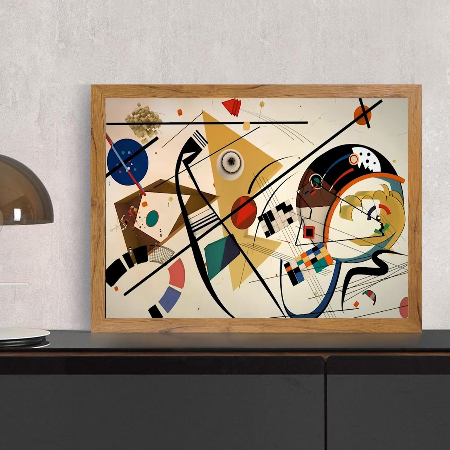 ヴァシリィ・カンディンスキー、網の中の赤、希少な画集より、高級額装付 ヴァシリィ・カンディンスキー、網の中の赤、希少な画集より