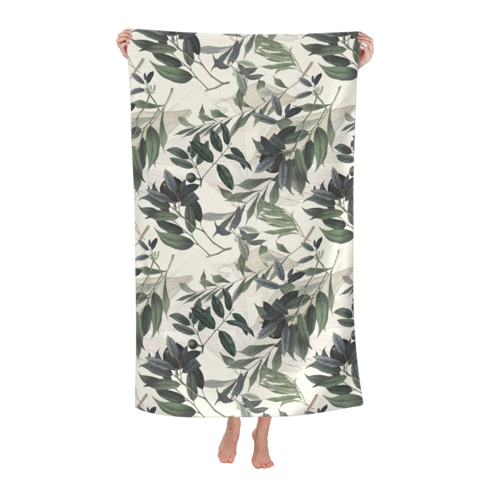 Cbaaghh Cute Palm Tree Leaves Print Adult Beach Towels,Beach & Pool Towel,Beach Towels,Towels For Camping