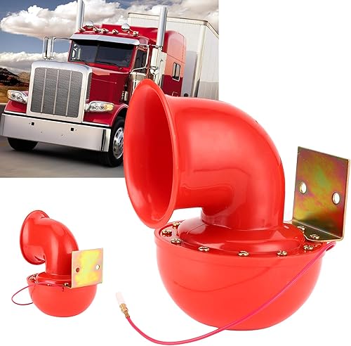 Miniatura 5 de Yctze Bocina de aire de 300 dB, bocina de aire eléctrica universal roja de 12 V 84 W para vehículo todoterreno, camión, barco, ATV UTV