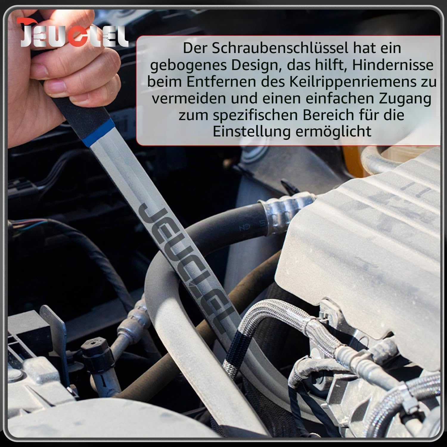 15-teiliges Universal-Hilfs-Riemenspanner-Riemen-Entfernungswerkzeug-Set, Serpentinriemen-Spannrolle, Schraubenschlüssel-Set, Motor-Zahnriemen-Spannmutter-Schraubenentferner