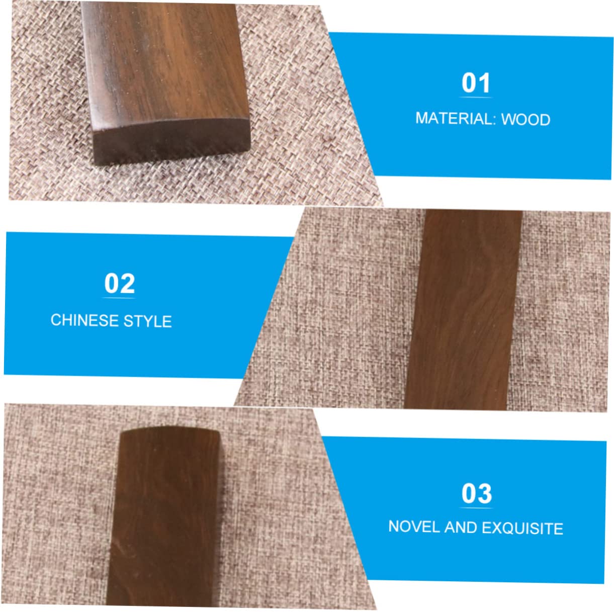 Fermacarte Cinese in Legno di 30cm per Calligrafia, Strumento Decorativo e Accessorio per Studio Design Semplice e Delicato