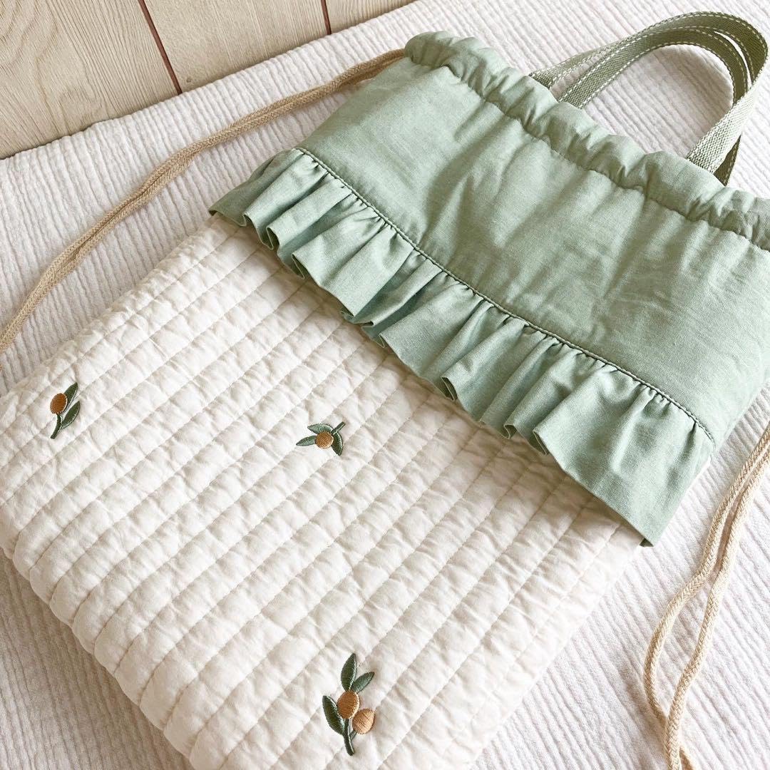 Amazon.co.jp: ヌビ オリーブ レモン お着替え袋 体操着袋 イブル  