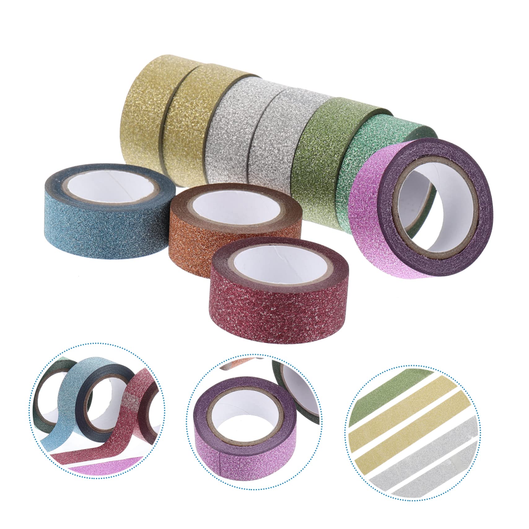 STOBOK 30pezzi Nastro Adesivo Decorativo Washi Glitter Per Fai Da Te Per Creazioni Artistiche Decorazioni e Progetti Immaginativi