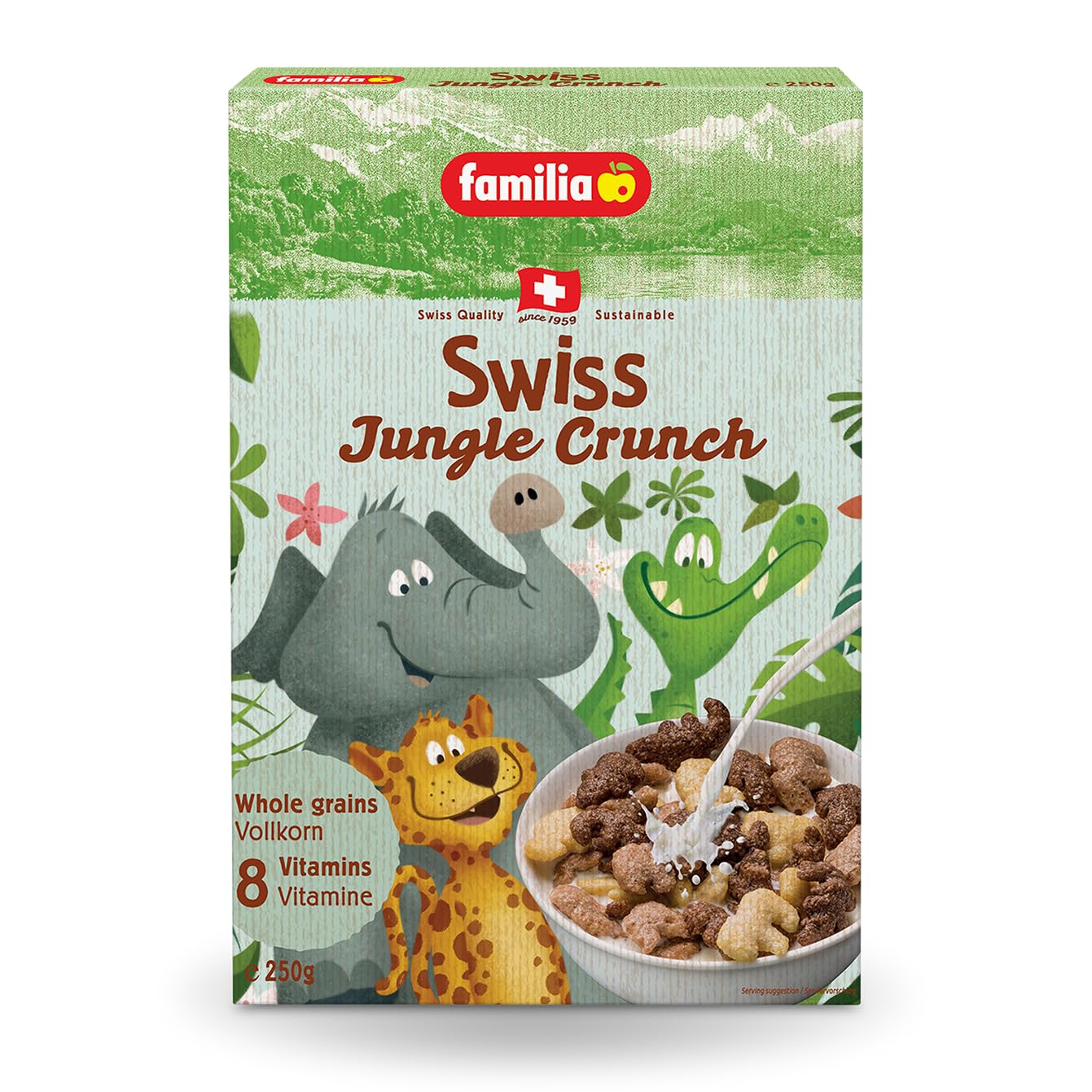 FamiliaSwiss Jungle Whole Grains Crunch, with 8 Vitamins - 250 g