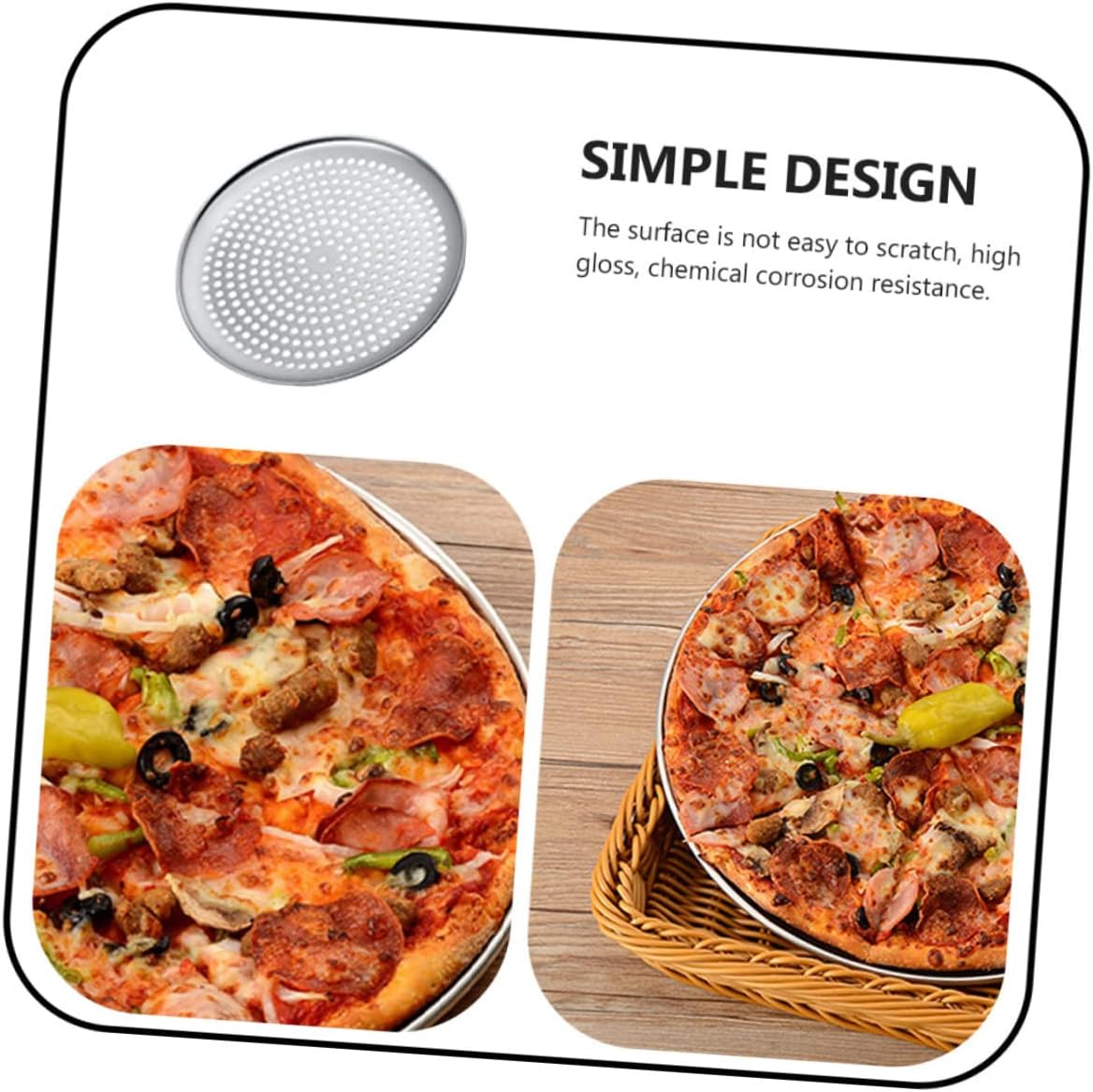 3pcs Round Pizza Pan Purpose Baking Tray Non Stick Gluten School Pizza Serving Easy Clean Crisper