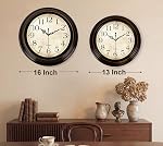 Vintage Wall Clock 13 Inch Quartz Silent Non-Ticking Analog Clock Battery Operated Rustic Round Decorative Clock for Living Room Kitchen Home Office Classroom
