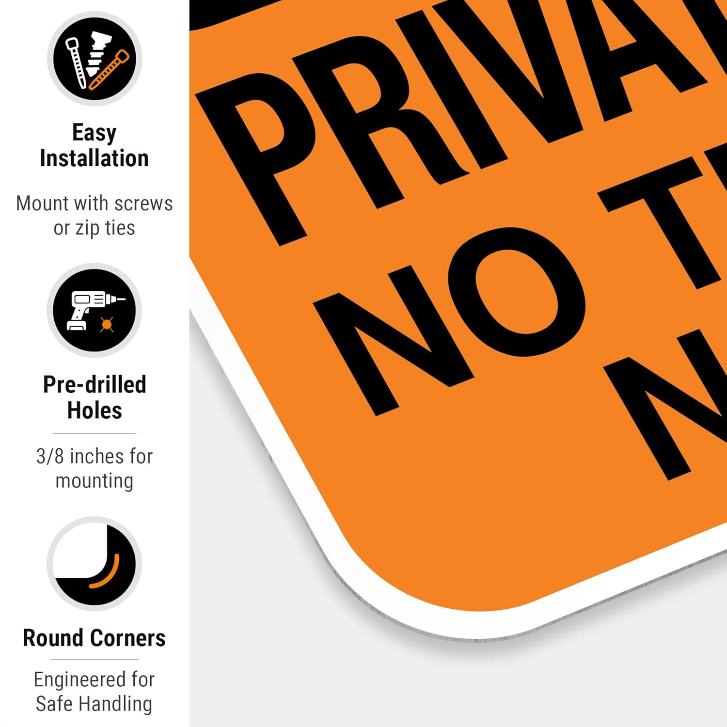 Private Property No Trespassing No Parking Sign, 12x18 Inches, Rust Free .063 Aluminum, Fade Resistant, Made in USA