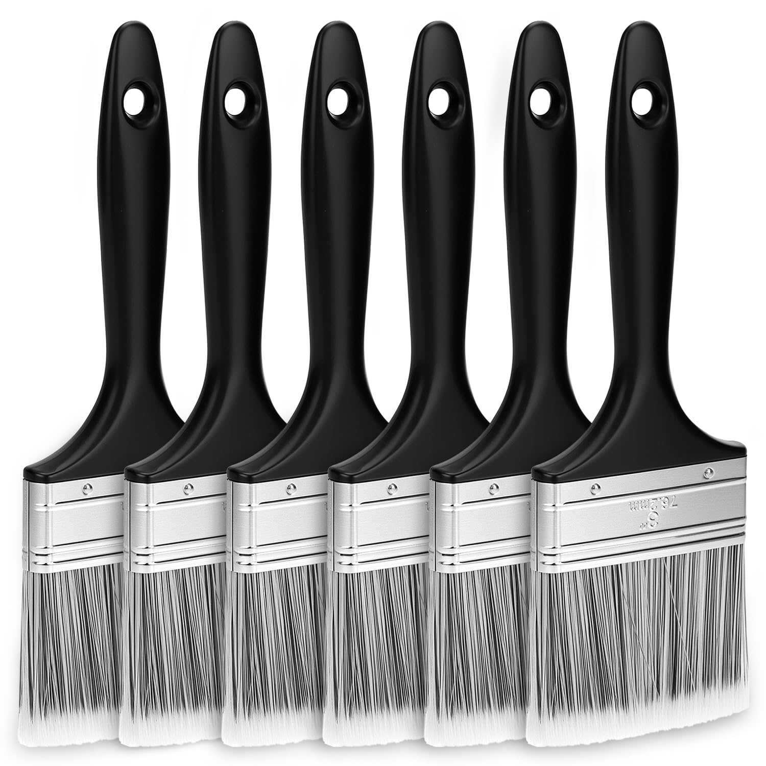 Set de 6 Pinceaux Plats QWORK - Pinceau de 75 mm pour Peinture Précise