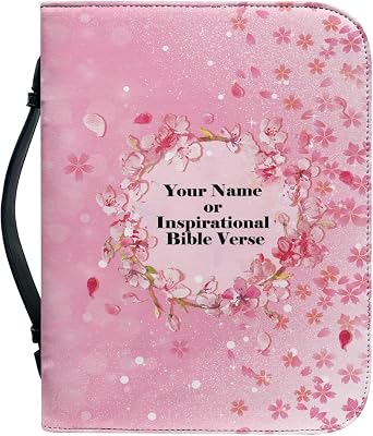 Personalized Custom Bible Covers for Women Men Large Size Study Bible Case Carrying Church Bag Tote with Handle