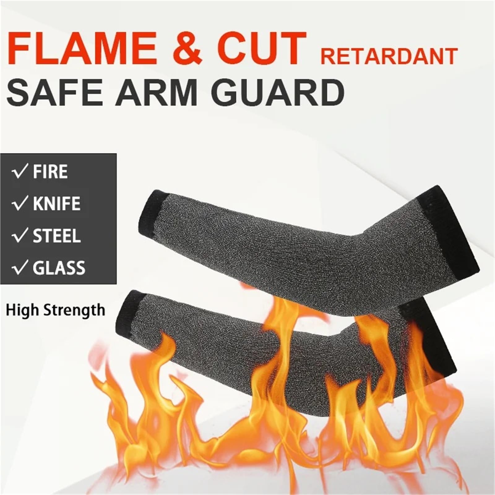 Mangas de soldador 1 par de protectores brazo seguridad resistentes a cortes y retardantes llama, mangas trabajo seguras for altas temperaturas(2 Pairs)