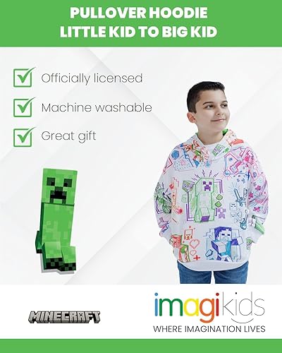 Miniatura 4 de Minecraft Sudadera con capucha de forro polar para niños pequeños a niños grandes (4-18-20)