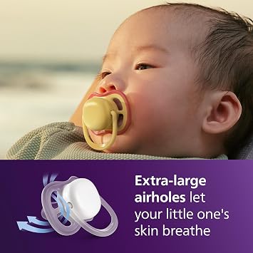 Philips Avent Ultra Air Baby Pacifier for 0-6 Months, BPA-Free, 4-Pack
