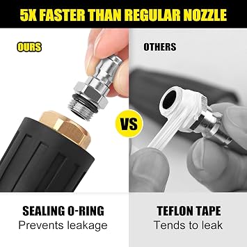 Basınçlı Yıkama Uçları Turbo Nozul, 4000PSI Max.5000PSI 360° Döner Püskürtme Basınçlı Yıkama Turbo Uçları 1/4 3/8 Hızlı Bağlantı Bahçe Araba Beton Tuğla Vinil Yüzey 4.0 GPM 4.0 Orifis