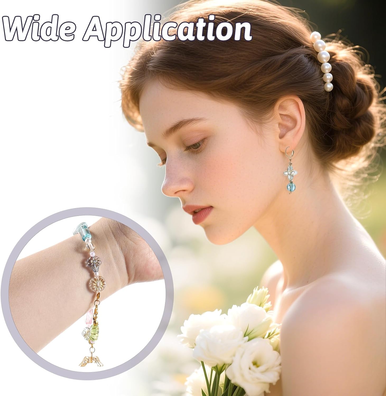 50-70 Pcs Cute Assorted Kawaii Aesthetic Beads Assorted Bohemia Acrylic Beads Heart Butterfly Flower Round Oval Czech Bead Bulk Metal Enlaced Transparent Aesthetic Bead for Jewelry Making DIY Craft - Image 3