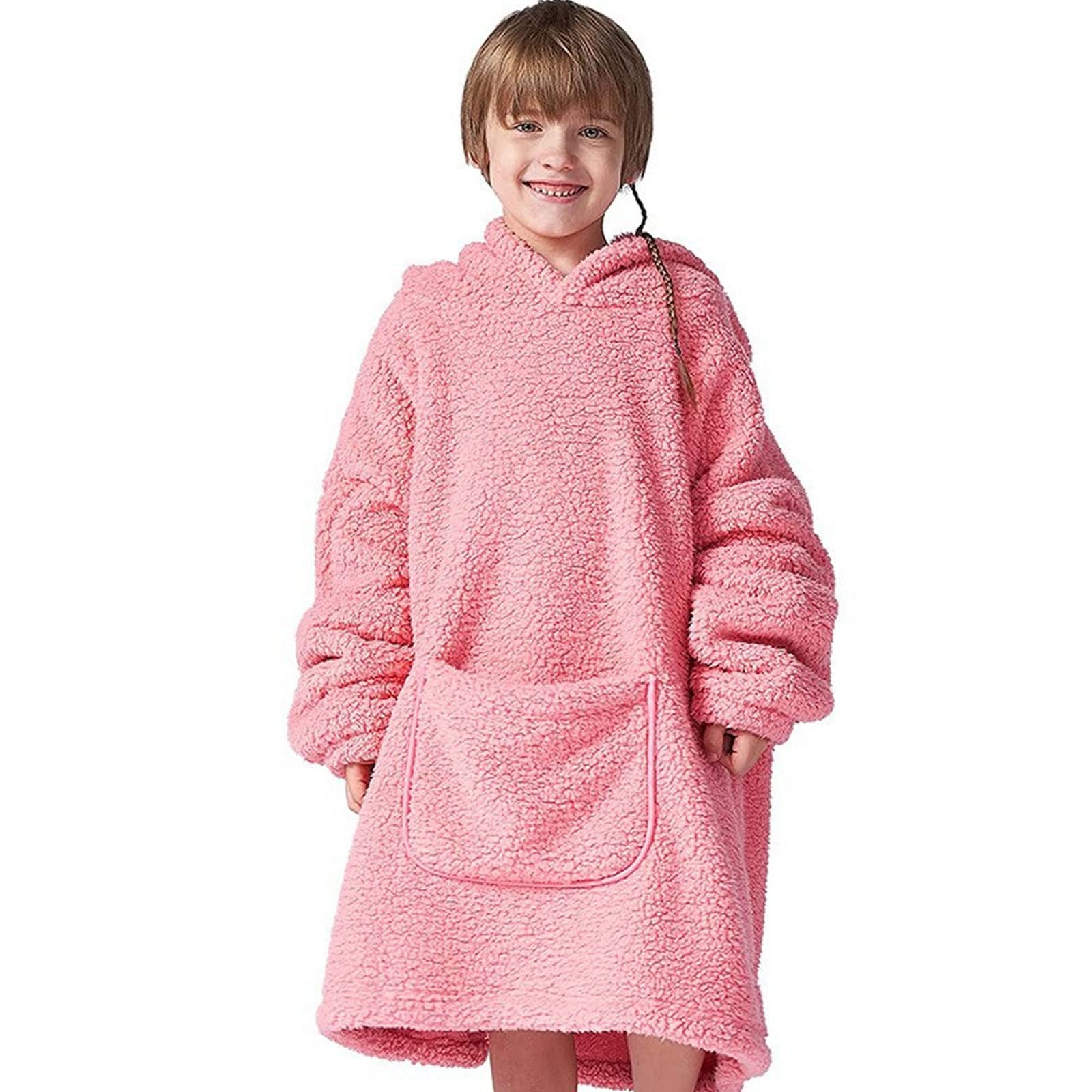 Coperta Donna con Cappuccio e Felpe Felpone Oversize Blanket Pullover Confortevole Adulti, Uomini, Felpe Invernali con Felpa con Cappuccio Tascabile, Ragazzi e Bambini per Divano TV Casa