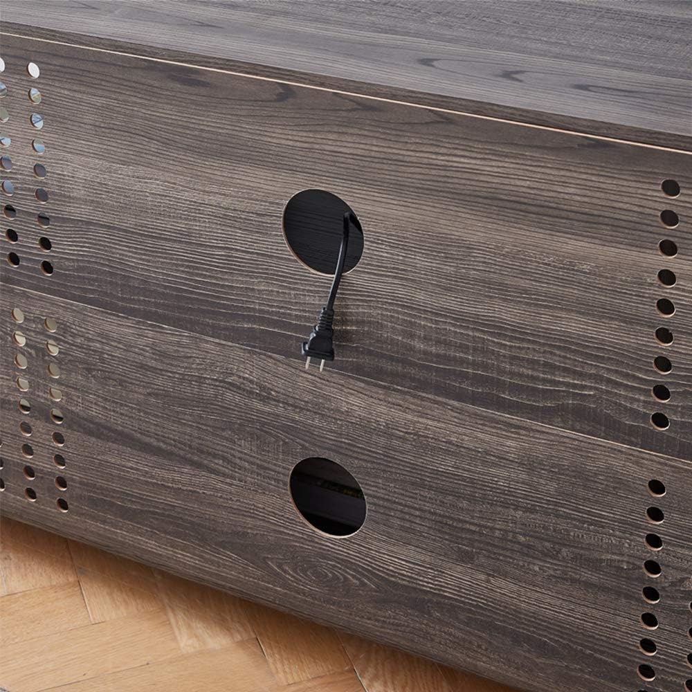 IBF TV Stand for TVs up to 65 Inch, Mid Century Modern Entertainment Center with Storage Shelves, Industrial Wood and Metal Media TV Console for Bedroom Living Room, Grey Oak, 55 Inch : Home & Kitchen