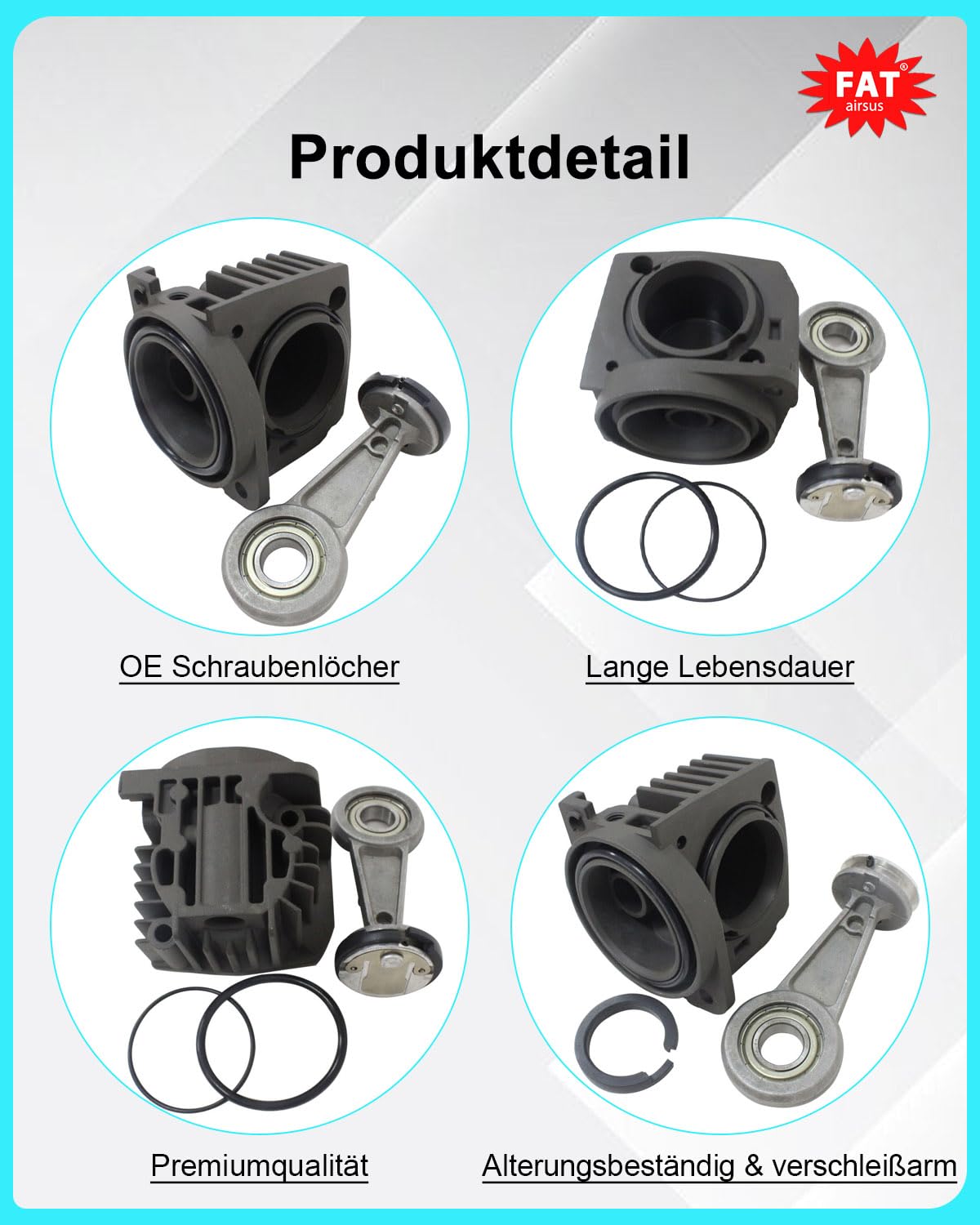 Kits de réparation de cylindre de compresseur de suspension d'air pour VW Touareg Cayenne 2002-2010/2007 F16, F86 xDrive50i