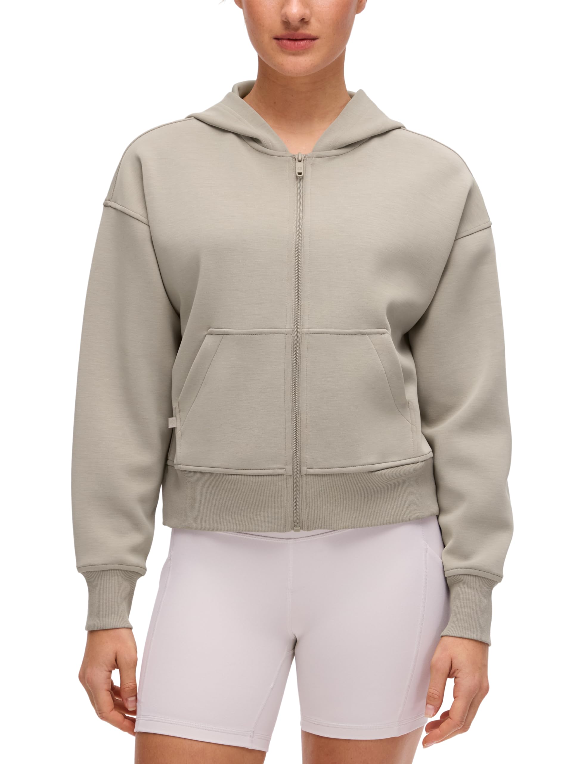 CRZ YOGA SoftAura Full Zip Hoodies for Women - Workout Casual Zipper Hooded Sweat Shirts with Pockets
