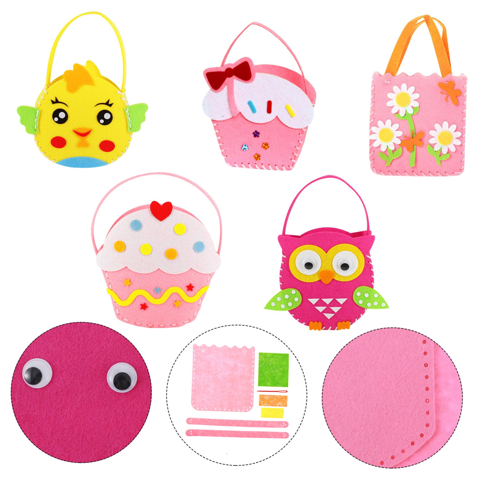 Kit de Couture en Feutrine pour Paquet Diy, Lot de 5 Sets, Garçon et Filles