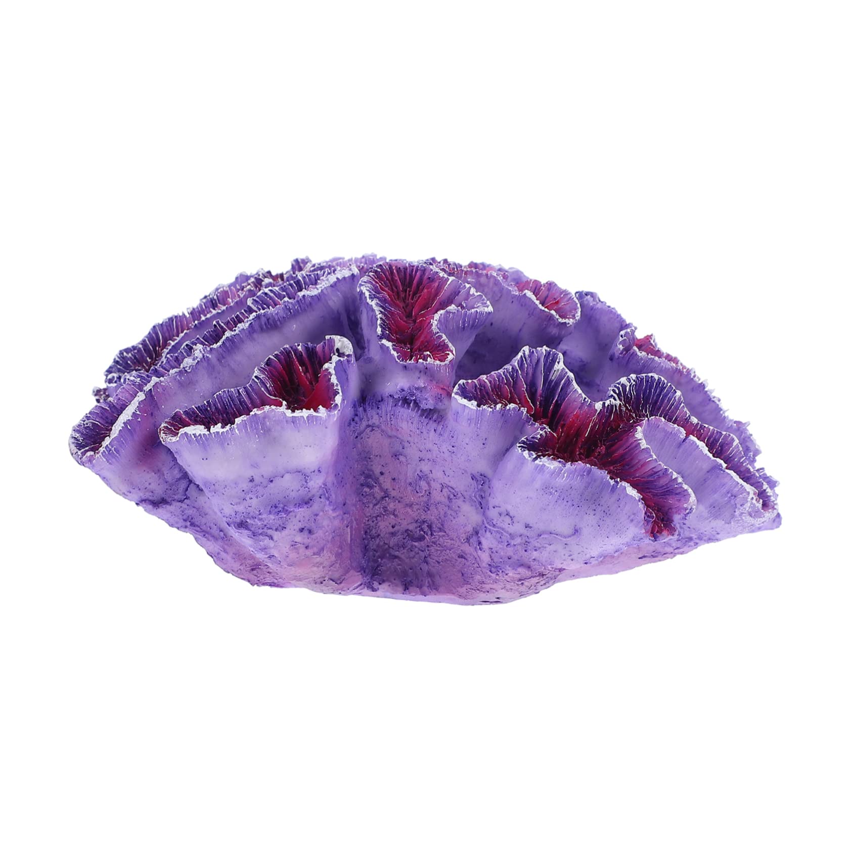 BESPORTBLE Artificial Coral Ornament for Fish Tank Decoration Resin Aquarium Coral Decor Enhances Visual Appeal Provides Hiding Place for Fish Violet Color