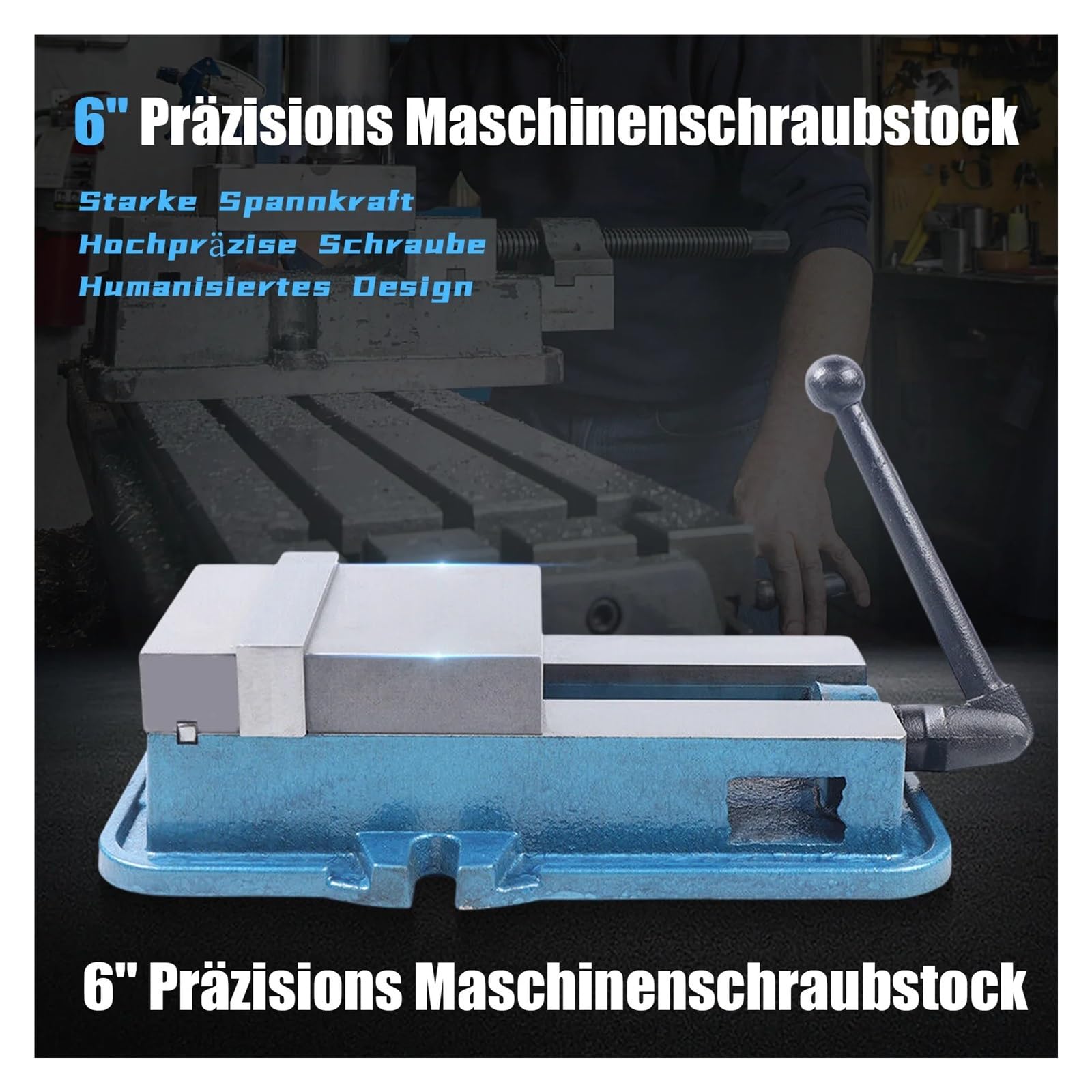 6-calowe, Wytrzymałe Szczypce Do Frezarki Stołowej, Siła Zacisku 29 KN, Szerokość Szczęk 160 Mm, Warsztatu DIY Precyzyjna SiłA Zacisku