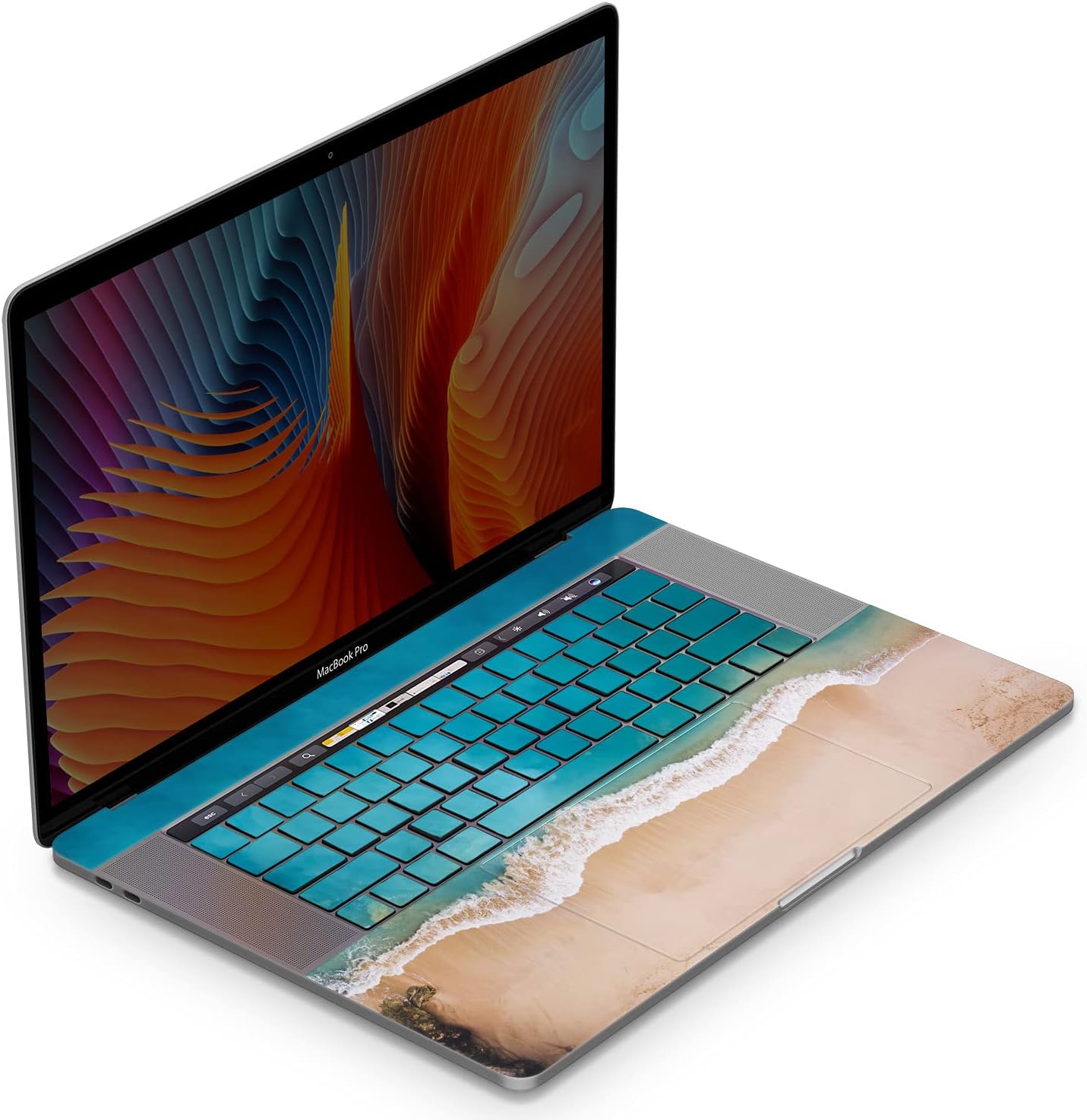 Mertak Vinyl Skin Compatible with MacBook Air 13 M2 M1 2023 2022 Pro 16 inch 15 14 2021 2020 2019 Wave Water Beach Surfing Cover Keyboard Sticker Touch Bar Tide Laptop Wrap Blue Ocean Sea Trackpad