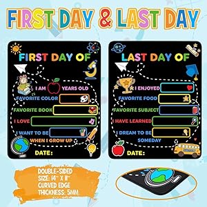 2PCS First & Last Day of School Board Sign, 14x11 Inch Back to School Chalkboard Sign Reusable - 1st and Last Day of Kindergarten Grade Preschool Sign, Double-Sided Back to School Supplies for Kids 2PCS First Last Day of School Board Sign 14×11 Inch Back to School Chalkboard Sign Reusable 1st and Last Day of Kindergarten Grade Preschool Sign Double Sided Back to School Supplies for Kids