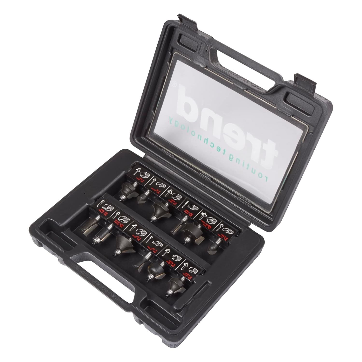 Trend 12 Piece Router Bit Starter Set, 8mm Shank, Tungsten Carbide