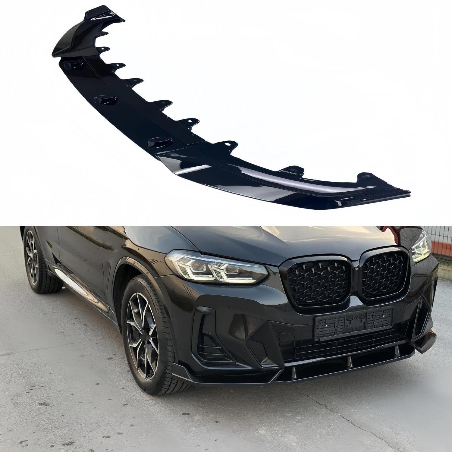 Spoiler paraurti anteriore Per X3 G01 Per XDrive25i Per XDrive30i M40i 2022-2024 – Splitter Sottoparaurti Anteriore Stile MP Nero Lucido