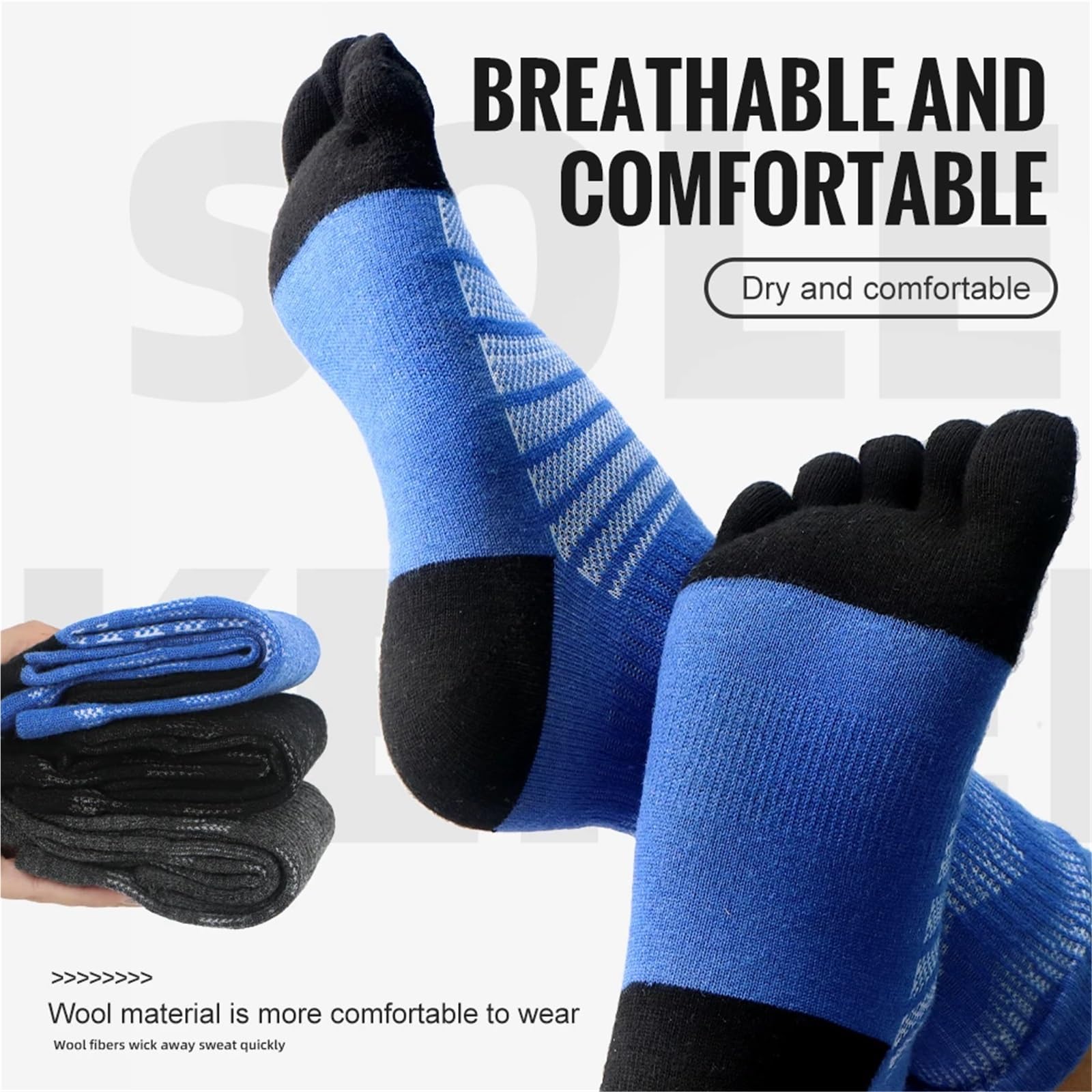 PantalóN Nieve Mujer Calcetines deportivos térmicos, cálidos, que absorben la humedad, transpirables, de secado rápido, for hombre y mujer(4 pairs grey,L)