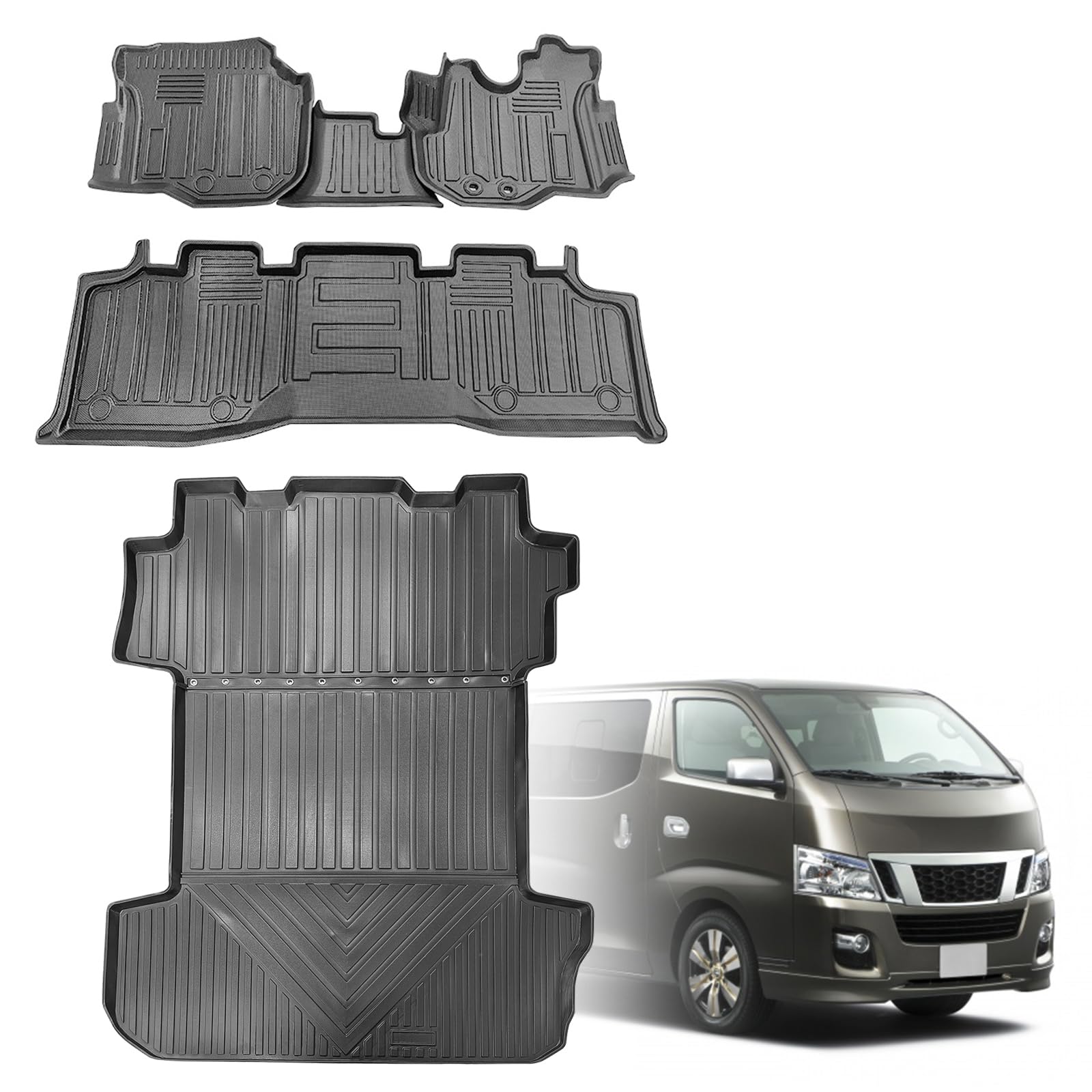 Amazon | BIGKON フロアマット+トランクマット 適合対応ニッサン NV350