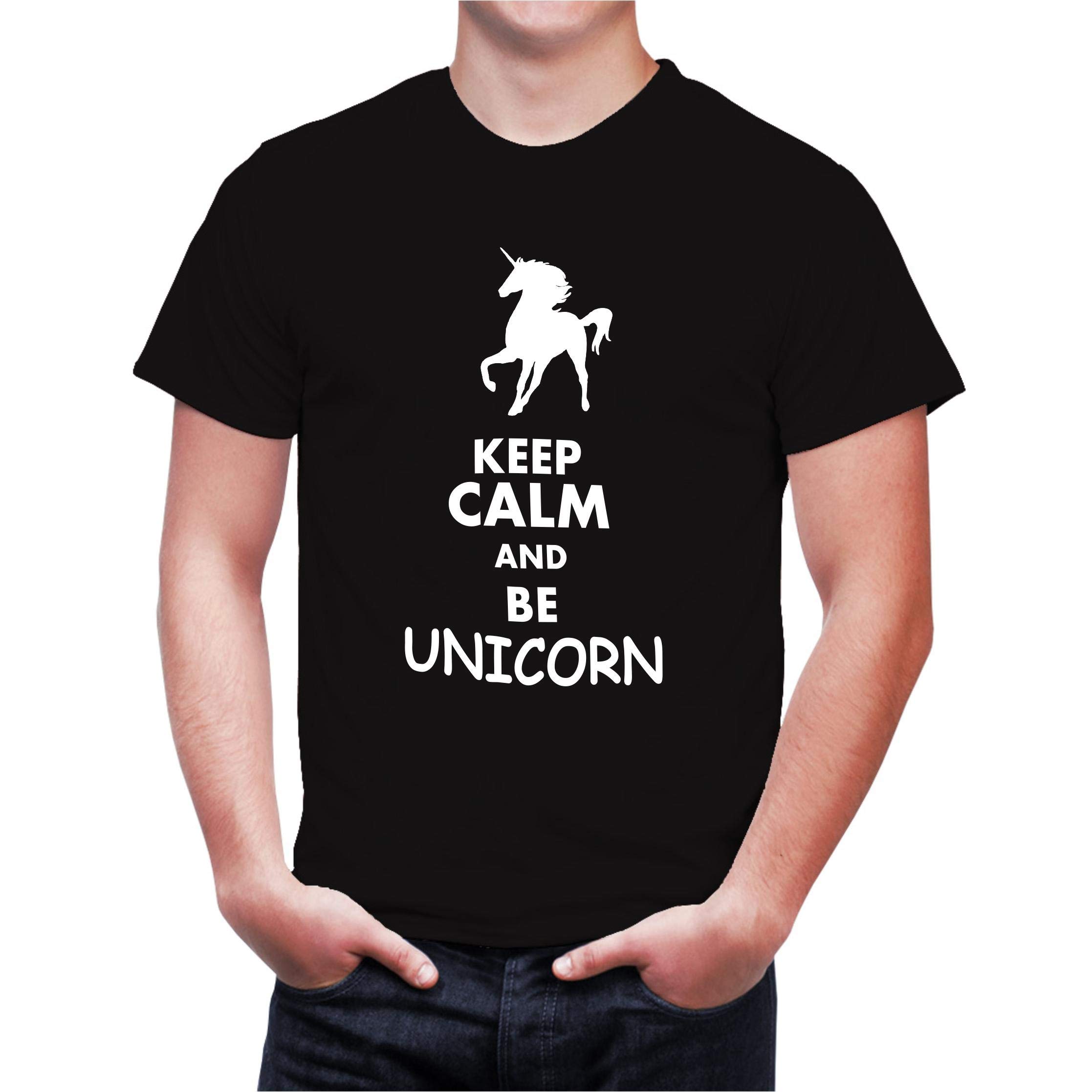 UnicornRound Neck Unisex T-Shirt - Black