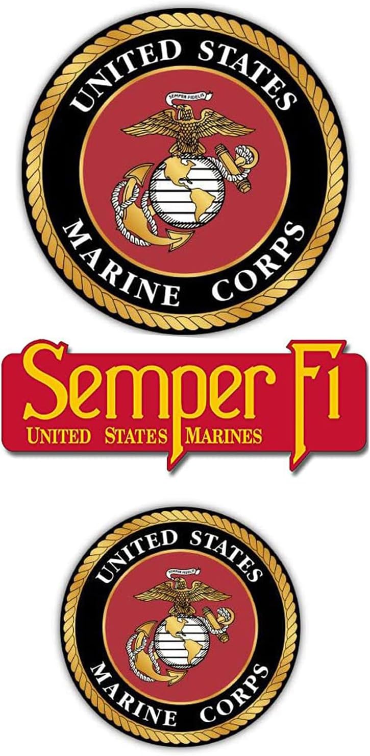 Marine Corps Stickers,3D Car Badge US MC EGA Decals for Car Truck Window,Laptop Helmet Water Bottle,Patriotic Military Vinyl Stickers,Gifts for Veterans Active Duty Marines