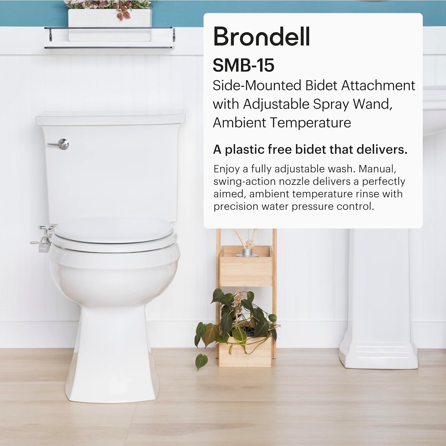 Chrome Side-Mounted Adjustable Spray Bidet Attachment
